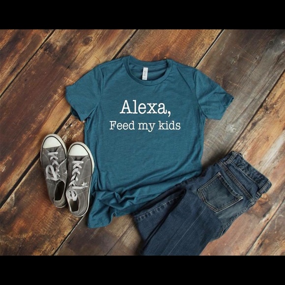 V neck! Alexa, Feed My Kids. Shirt is on a V neck! - Picture 2 of 4